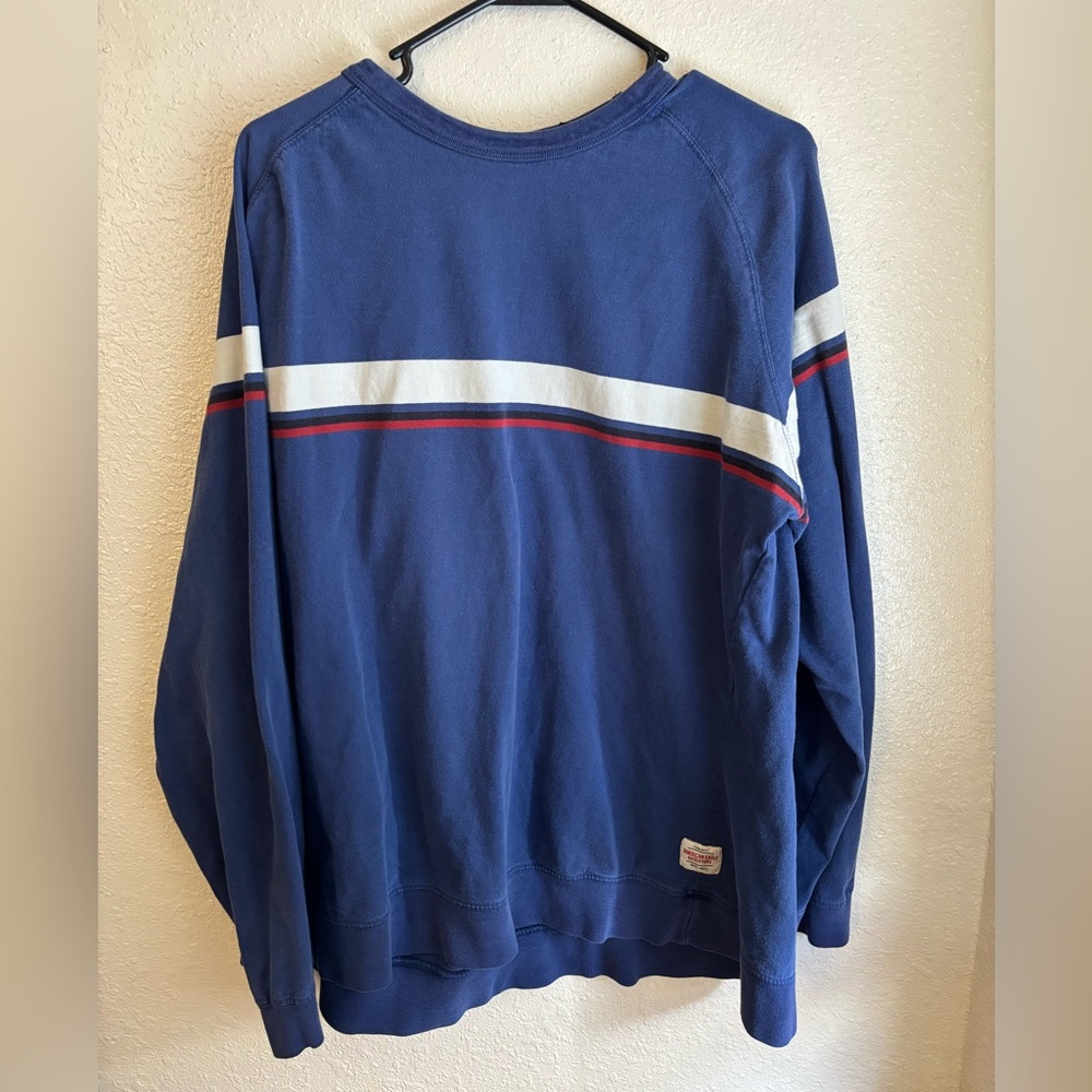 American Eagle Outfitters Crew Neck Performance Sweatshirt Blue Mens XL Y2K